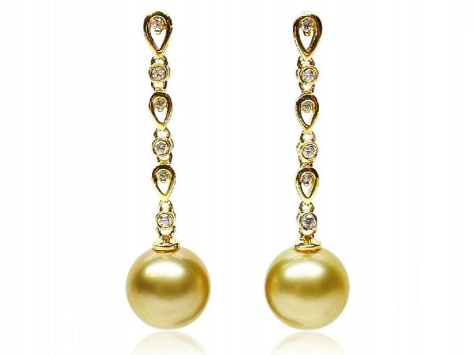 Melia South Sea Pearl and Diamond Earrings