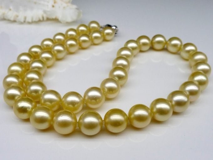 8-11 mm Golden South Sea Pearl Necklace