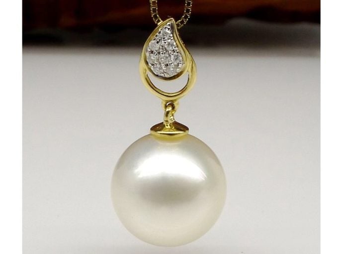 Anne South Sea Pearl and Diamond Pendant