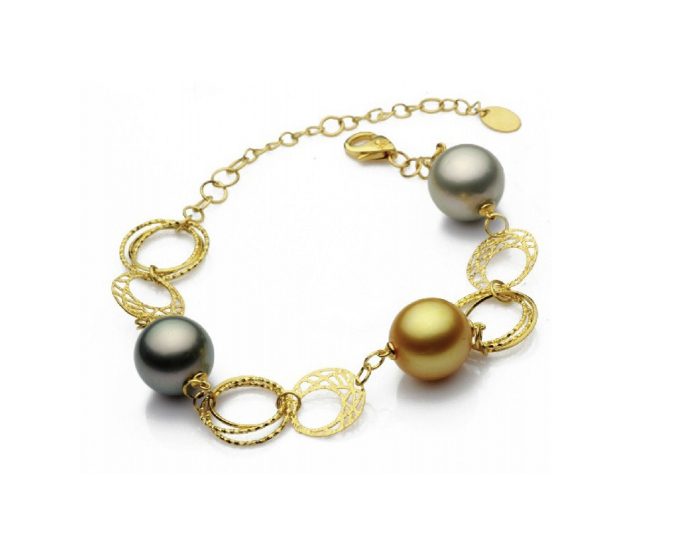 South Sea And Tahitian Pearl Marceline Tincup Bracelet 18K Gold