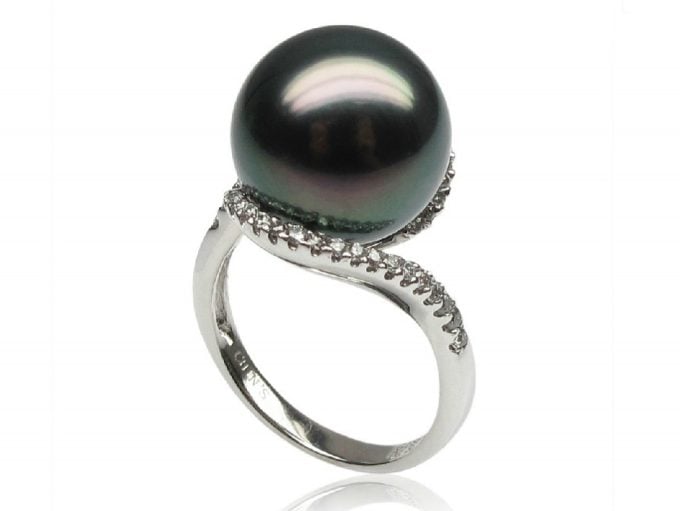 Madge Tahitian Pearl and Diamond Rings