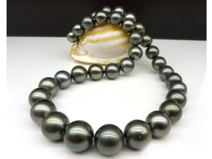 12-13 mm Black Tahitian Pearl Necklaces