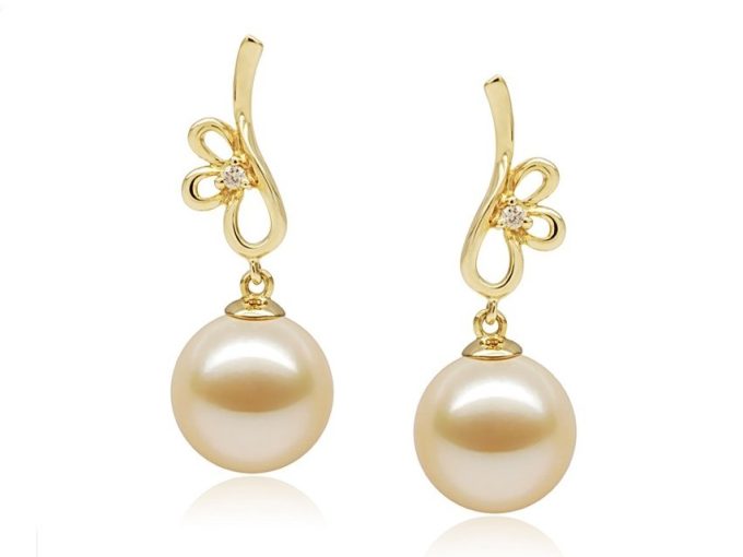 Sacha South Sea Pearl and Diamond Earrings