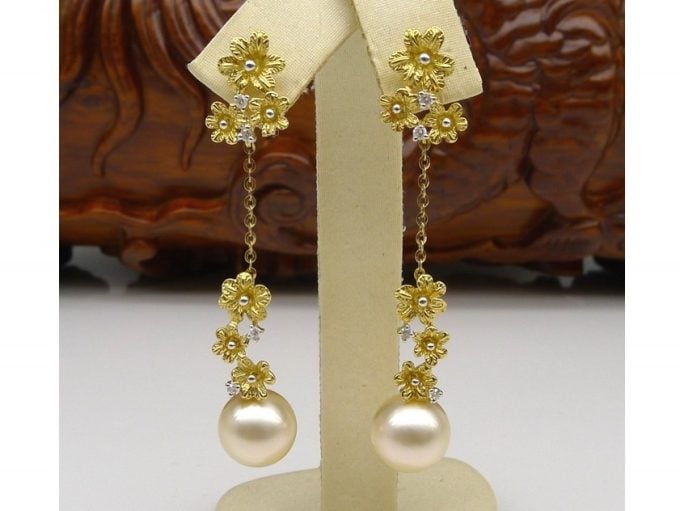 South Sea Pearl and Diamond Araceli Earrings