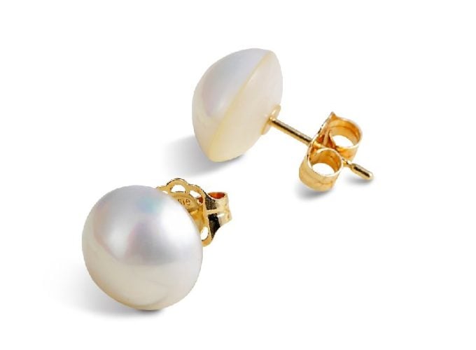Mabe South Sea Pearl Stud Earrings 11-15 mm