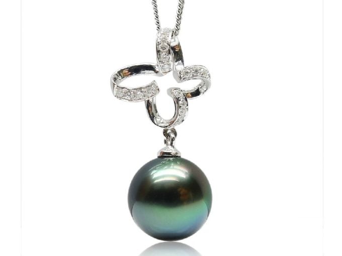 Butterfly Tahitian Pearl and Diamond Pendant