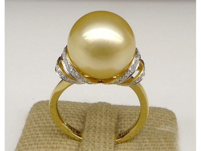 Darleen South Sea Pearl and Diamond Ring