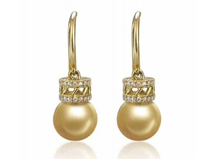 Lysiane South Sea Pearl and Diamond Earrings