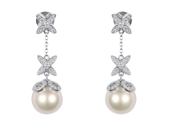Rejane South Sea Pearl and Diamond Earrings 1Ct
