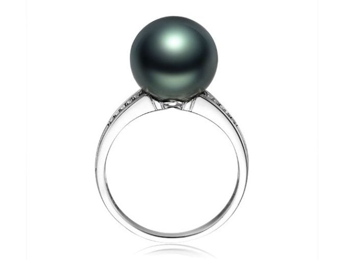 Elliot Tahitian Pearl and Diamond Ring