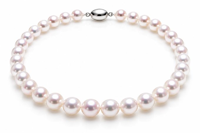 8-8.5 mm White Akoya Pearl Necklace AA+ Quality