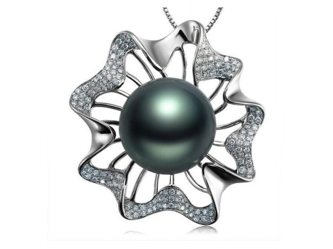 Elroy Tahitian Pearl and Diamond Pendant