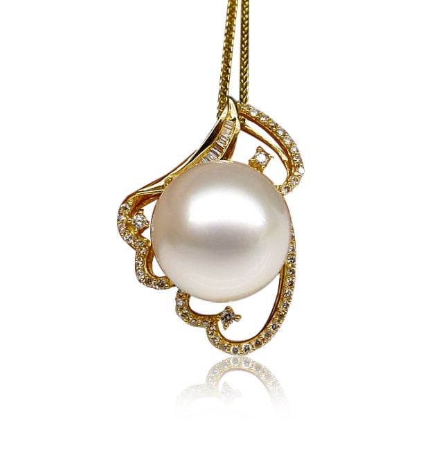 Lauren South Sea Pearl and Diamond Pendant