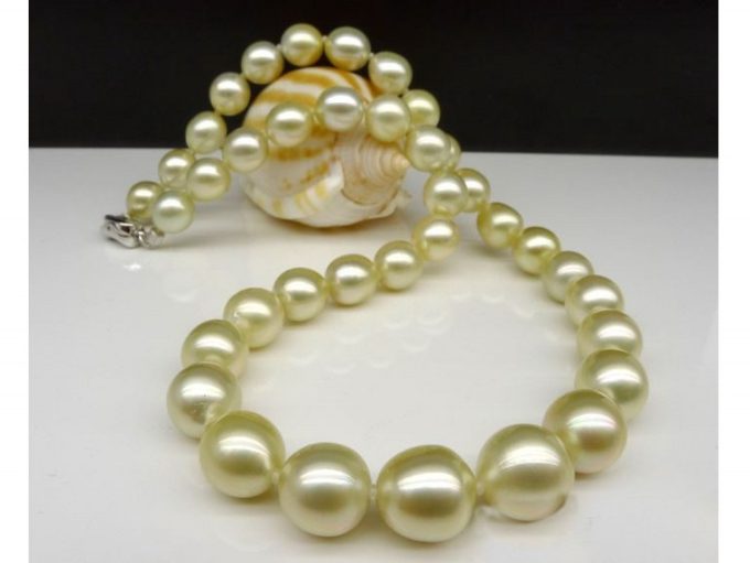 9-11 mm Golden South Sea Pearl Necklaces