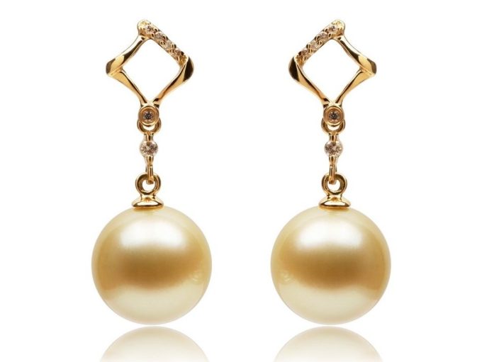 Berengere South Sea Pearl and Diamond Earrings