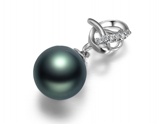 Dylan Tahitian Pearl and Diamond Pendant