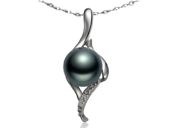 Apposite Tahitian Pearl and Diamond Pendant