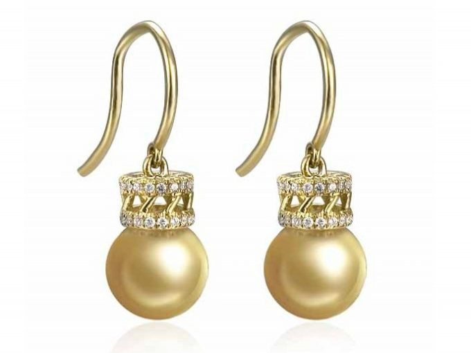 Lysiane South Sea Pearl and Diamond Earrings