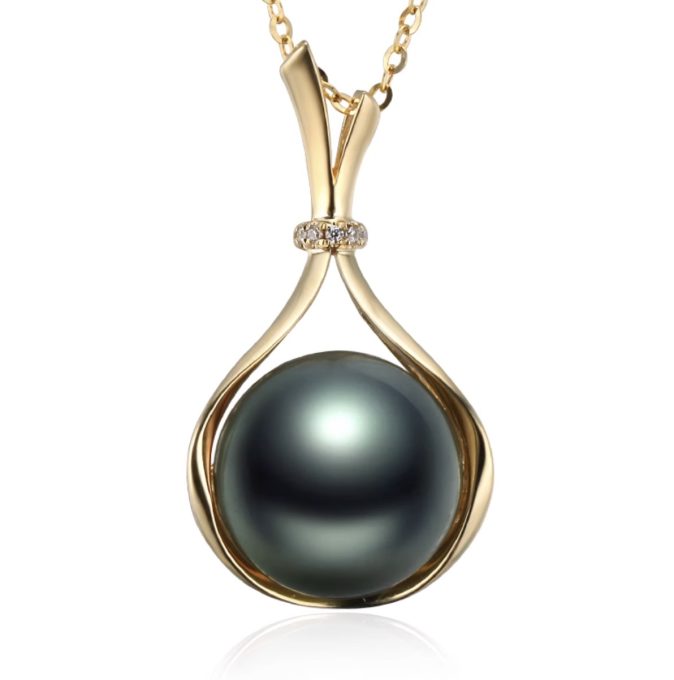 14K Gold Tahitian Pearl Mallory Pendant