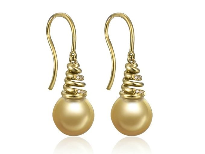 Francette South Sea Pearl and Diamond Earrings