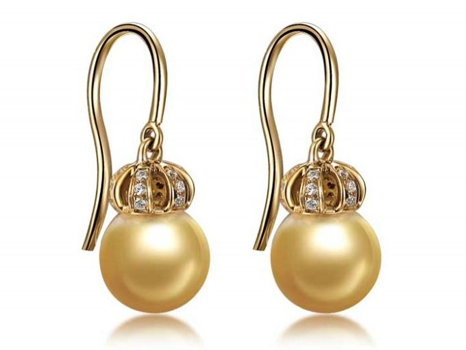 Perrine South Sea Pearl and Diamond Earrings